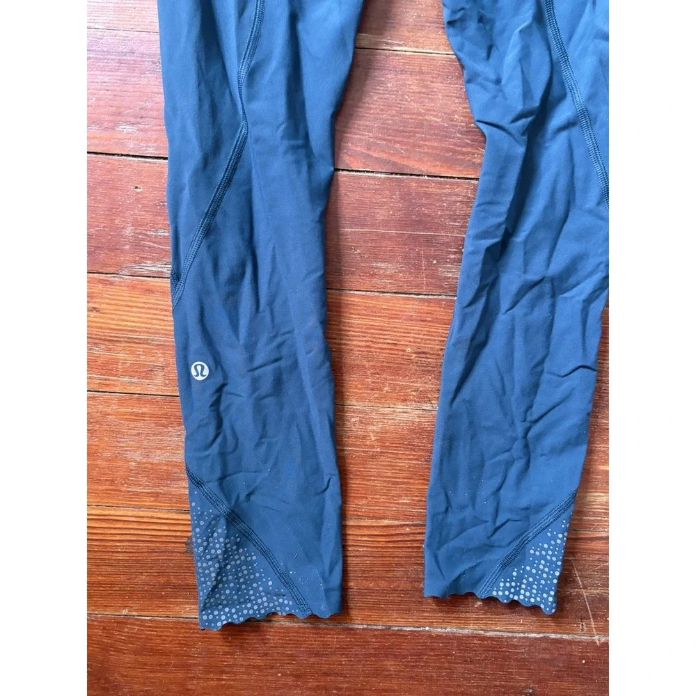 Lululemon Women's Speed Up Tight‎ Leggings Blue Zipper Pocket See Sizing